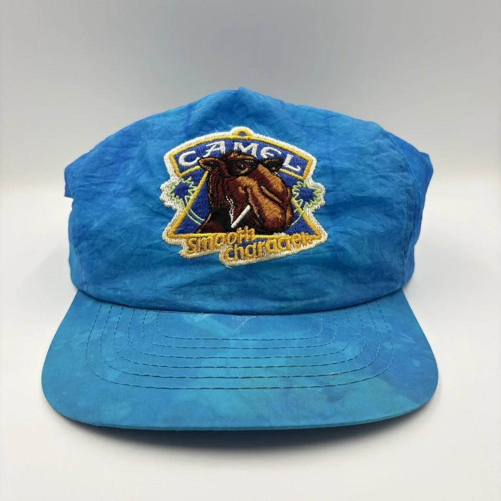 Vintage Camel Joe Camel Blue Nylon Adjustable Snapback Hat Cap‎ Smooth Character
